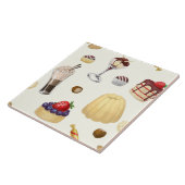 Een zoet patroon met verschillende desserts. tegeltje (Zijkant)