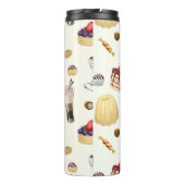 Een zoet patroon met verschillende desserts. thermosbeker (Achterkant)