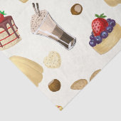 Een zoet patroon met verschillende desserts. tissuepapier (Detail)