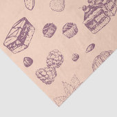 Een zoet patroon met verschillende desserts. tissuepapier (Detail)