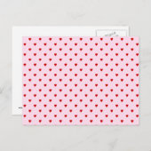 Een zoet patroon van rode harten op roze. briefkaart (Voorkant / Achterkant)