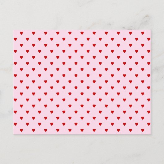 Een zoet patroon van rode harten op roze. briefkaart (Voorkant)