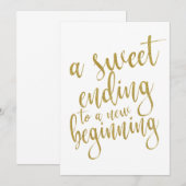 Een zoete afsluiting van een nieuw begin betaalbaa kaart (Voorkant / Achterkant)