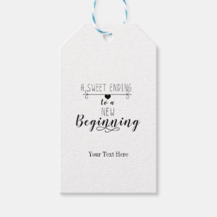 Een zoete afsluiting van een nieuw begin huwelijks cadeaulabel
