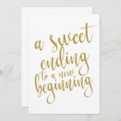 Een zoete afsluiting van een nieuwe start betaalba kaart (Voorkant / Achterkant)