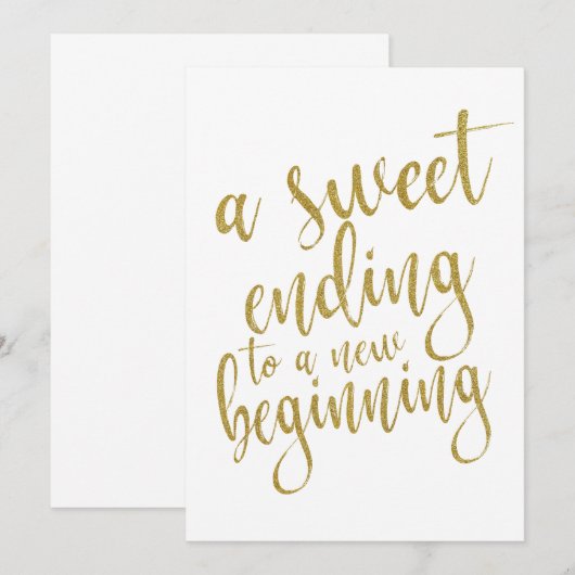 Een zoete afsluiting van een nieuwe start betaalba kaart (Voorkant / Achterkant)