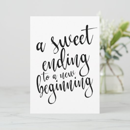 Een zoete afsluiting van een nieuwe start betaalba kaart (Staand voorkant)