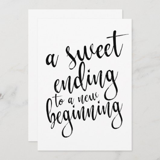 Een zoete afsluiting van een nieuwe start betaalba kaart (Voorkant / Achterkant)