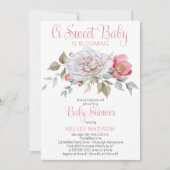 Een zoete Baby bloeit het Baby shower van een roze Kaart (Voorkant)