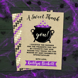 Een zoete Baby breekt halloween Baby shower Bedankkaart