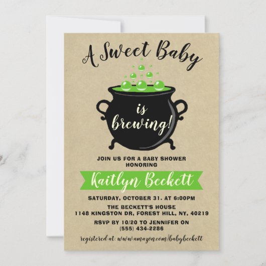Een zoete Baby breekt halloween Baby shower Kaart (Voorkant)