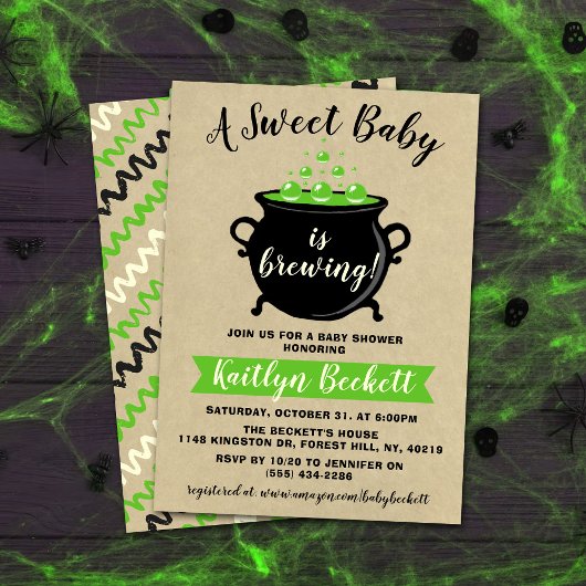Een zoete Baby breekt halloween Baby shower Kaart