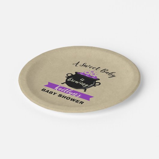 Een zoete Baby breekt halloween Baby shower Papieren Bordje (Gekanteld)