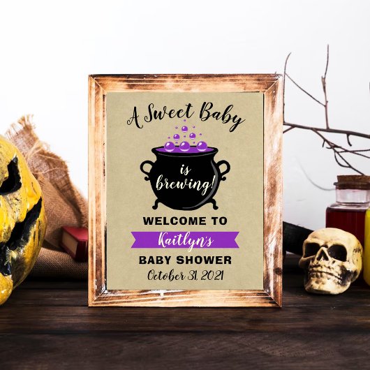 Een zoete Baby breekt halloween Baby shower Poster