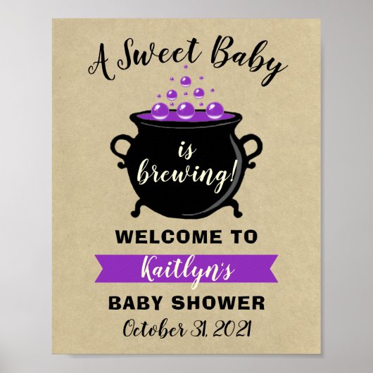 Een zoete Baby breekt halloween Baby shower Poster (Voorkant)