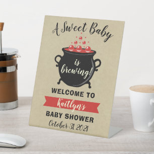 Een zoete Baby breekt halloween Baby shower Reclamebord Met Voetstuk