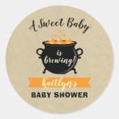Een zoete Baby breekt halloween Baby shower Ronde Sticker (Voorkant)