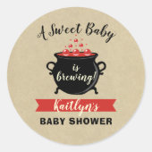 Een zoete Baby breekt halloween Baby shower Ronde Sticker (Voorkant)