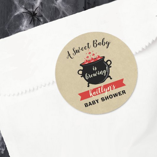 Een zoete Baby breekt halloween Baby shower Ronde Sticker