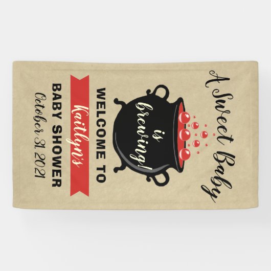 Een zoete Baby breekt halloween Baby shower Spandoek (Horizontaal)