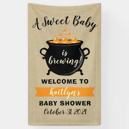 Een zoete Baby breekt halloween Baby shower Spandoek (Verticaal)