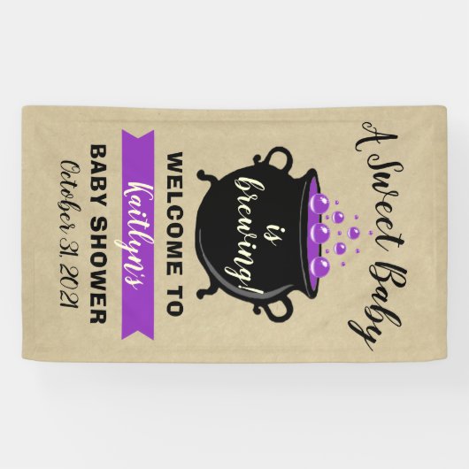 Een zoete Baby breekt halloween Baby shower Spandoek (Horizontaal)