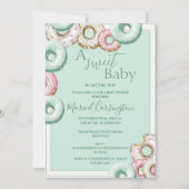 Een zoete Baby Green Donuts Waterverf Baby shower Kaart (Voorkant)