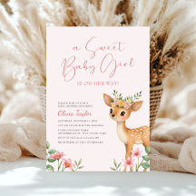 Een Zoete Baby Meisje Bloemend Herten Baby Shower