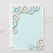 Een zoete babyblauwe donuts waterverf baby shower kaart (Achterkant)