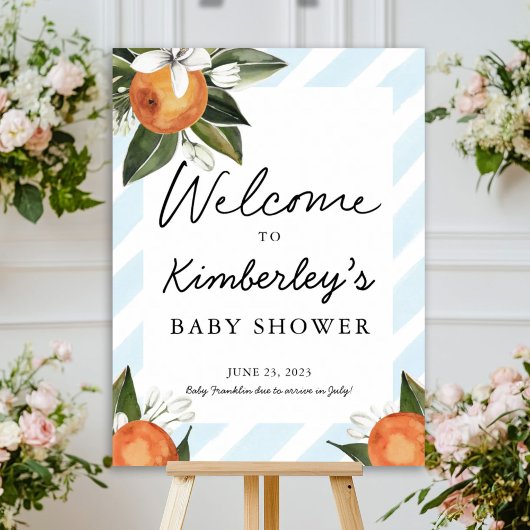 Een zoete babyjongen onderweg naar Clementine Welk Poster