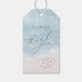 Een zoete bedankt modern script zandharten strand  cadeaulabel (Voorkant)
