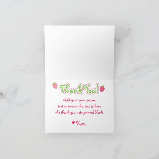 Een zoete bessen, aardbei Dank u kaart (Binnen)