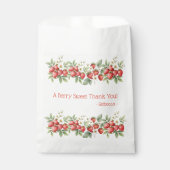 Een zoete bessen Dank u Aardbeien Bloesem Bedankzakje (Voorkant)