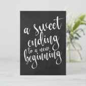 Een zoete, betaalbare trouwbord voor een krijtbord (Staand voorkant)