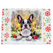 Een zoete Boston Terrier Kerst Groot Cadeauzakje (Voorkant)