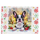 Een zoete Boston Terrier Kerst Groot Cadeauzakje (Achterkant)
