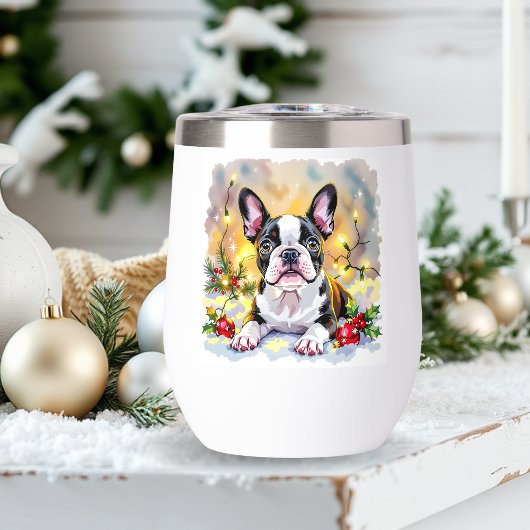 Een zoete Boston Terrier Kerstmis