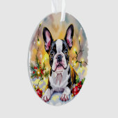Een zoete Boston Terrier Kerstmis Ornament (voorkant)