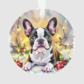 Een zoete Boston Terrier Kerstmis Ornament (achterkant)