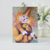 Een zoete clown die de viool speelt aankondiging (Staand voorkant)