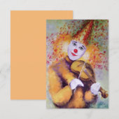 Een zoete clown die de viool speelt aankondiging (Voorkant / Achterkant)