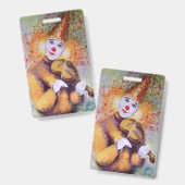 Een zoete clown die de viool speelt badge (Voor- en achterkant)