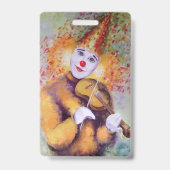 Een zoete clown die de viool speelt badge (Achterkant)