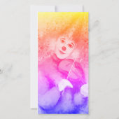 Een zoete clown die de viool speelt bedankkaart (Achterkant)