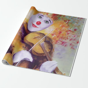Een zoete clown die de viool speelt cadeaupapier