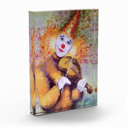 Een zoete clown die de viool speelt fotoblokken (Links)