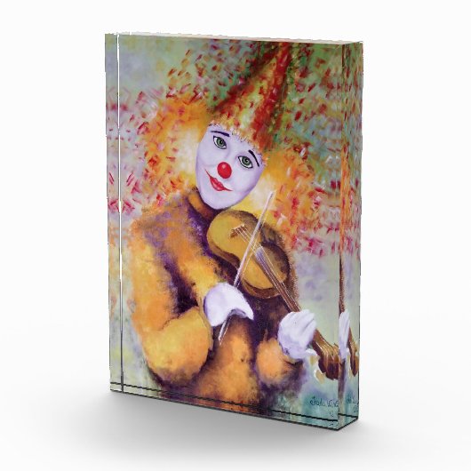 Een zoete clown die de viool speelt fotoblokken (Rechts)