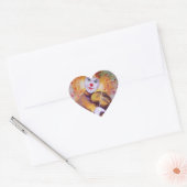 Een zoete clown die de viool speelt hart sticker (Envelop)