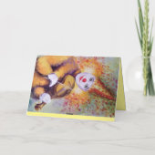 Een zoete clown die de viool speelt kaart (Achterkant)