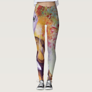 Een zoete clown die de viool speelt leggings